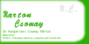 marton csomay business card